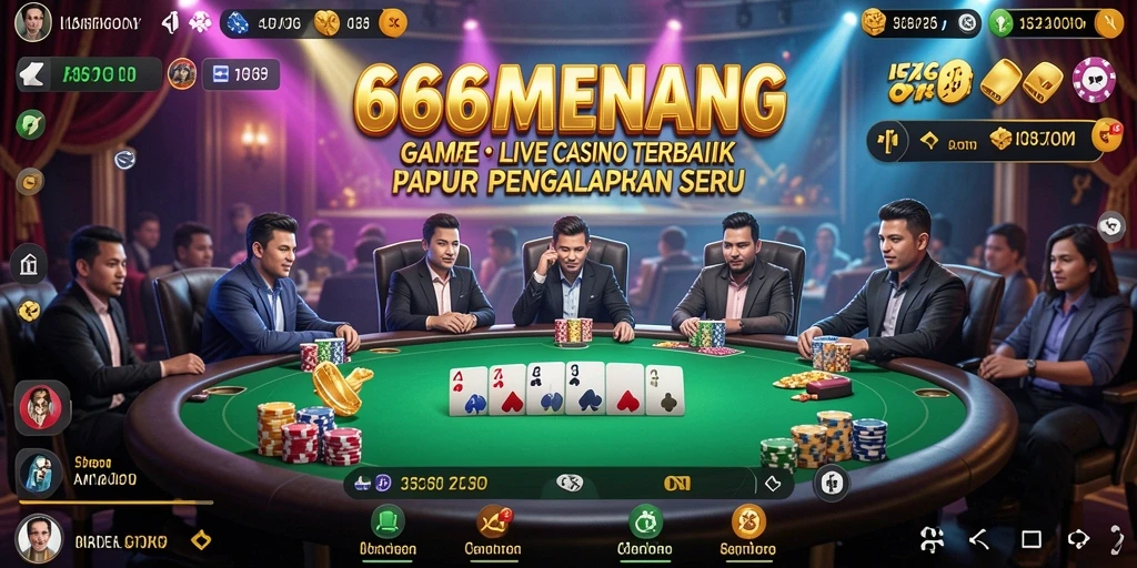 Tampilan gameplay seru di 666MENANG dengan dealer langsung dan pemain lain.
