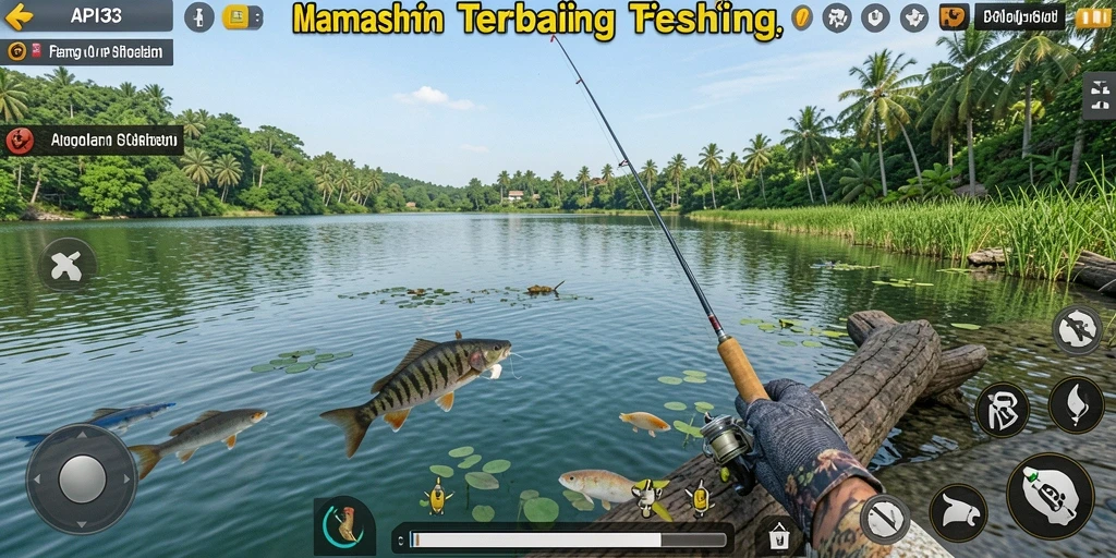Gameplay menarik API33 dengan berbagai jenis ikan yang menunggu untuk ditangkap.