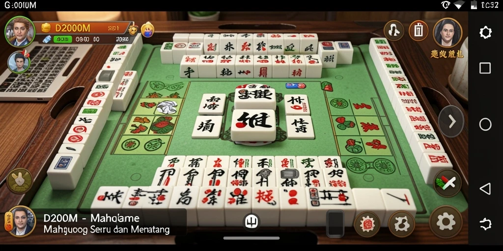 Screenshot D200M menampilkan gameplay Mahjong yang seru dan penuh tantangan.