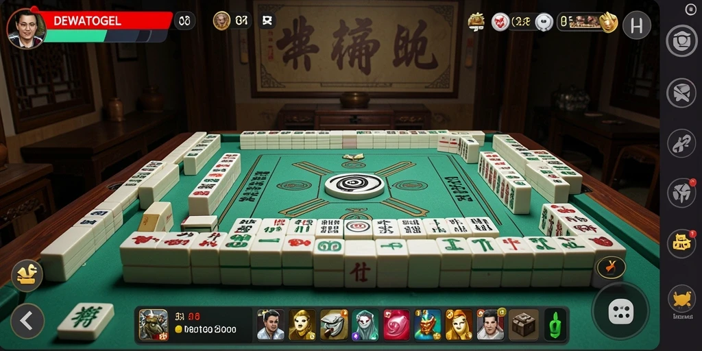 Screenshot DEWATOGEL menampilkan gameplay Mahjong yang menarik.