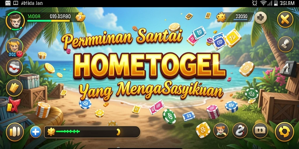 Screenshot gameplay HOMETOGEL yang seru dan penuh warna.