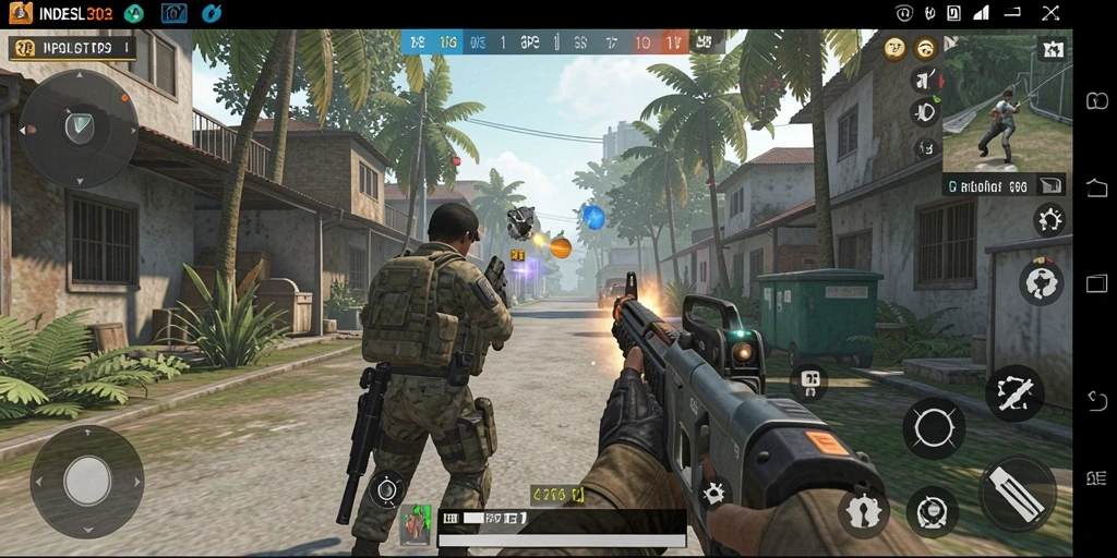 Tampilan gameplay seru dari INDESLOT303 dalam genre TPS.