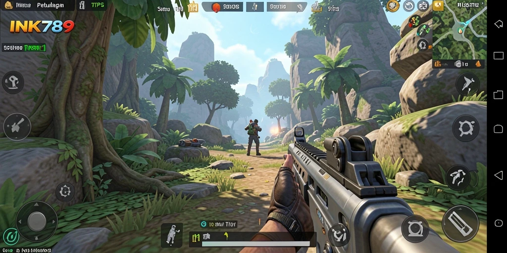 Screenshot gameplay INK789 menampilkan aksi seru dalam pertempuran TPS.