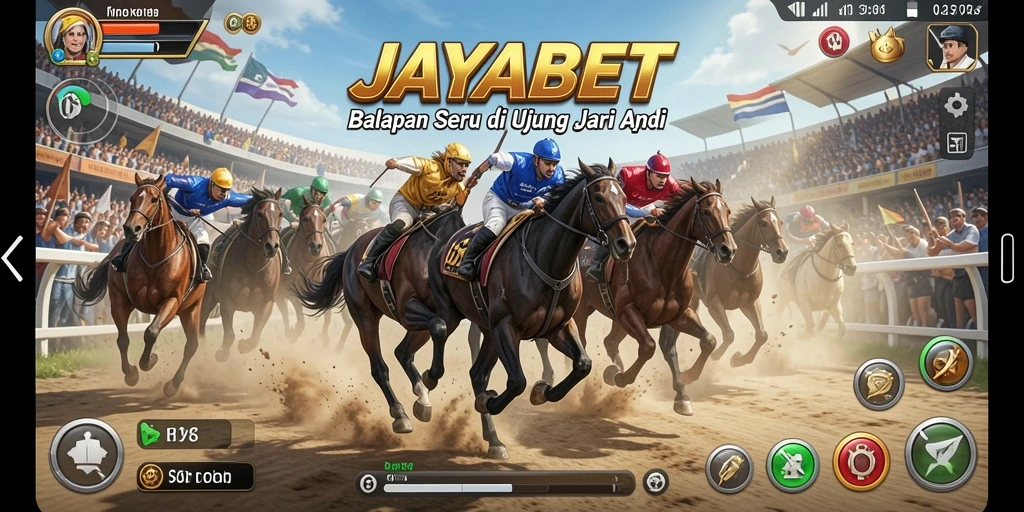 Screenshot gameplay JAYABET menampilkan aksi balapan yang mendebarkan.