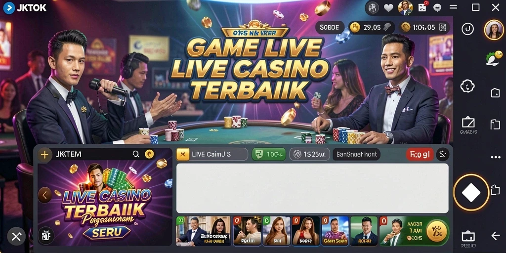 Screenshot utama JKTOK menampilkan gameplay seru Live Casino.