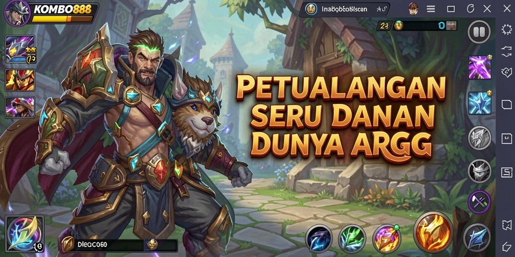 Screenshot menampilkan pertarungan epik dalam KOMBO88.