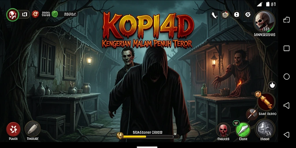 Tampilan menegangkan dalam gameplay KOPI4D yang penuh kegelapan.