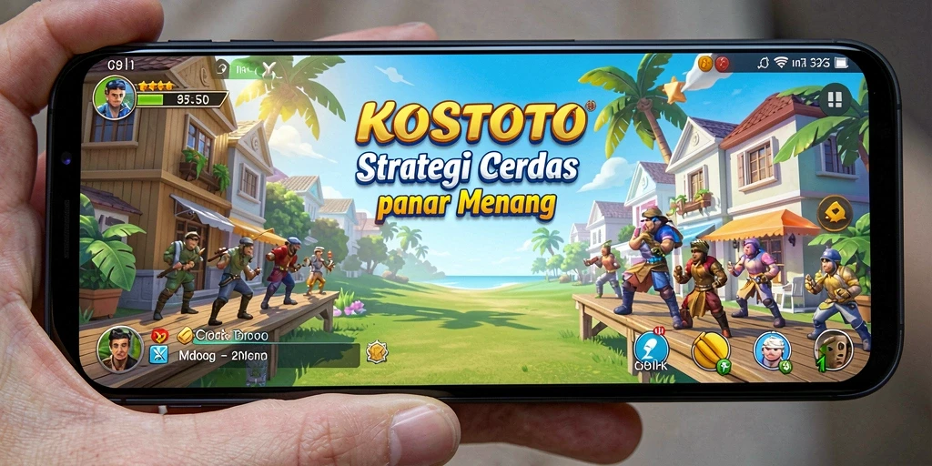 Screenshot KOSTOTO menampilkan momen seru dalam pertempuran strategi.