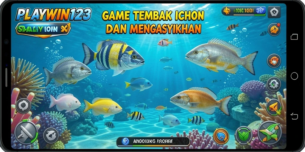 Tampilan gameplay menarik dari PLAYWIN123 dengan aksi tembak ikan.