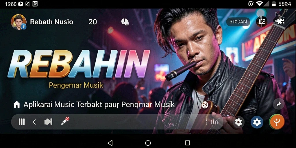 Tampilan gameplay <strong>REBAHIN</strong> yang menarik dengan koleksi lagu terbaru.