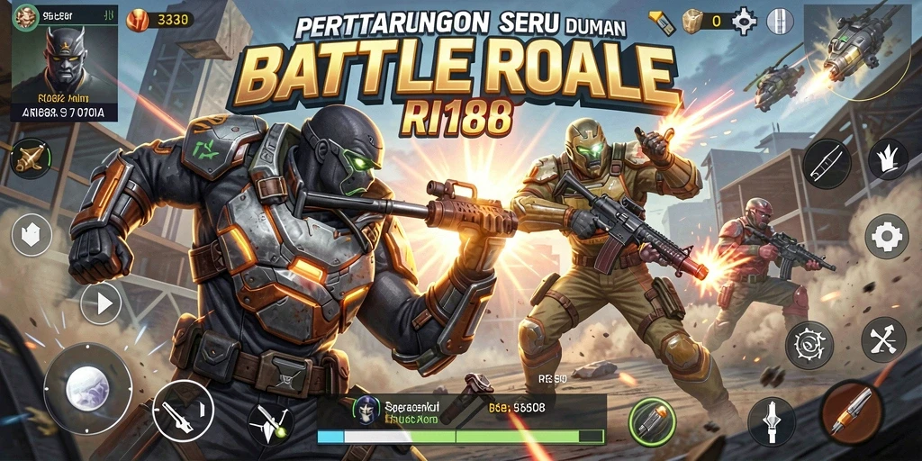 Gameplay seru di RI188 dengan aksi Battle Royale yang intens.