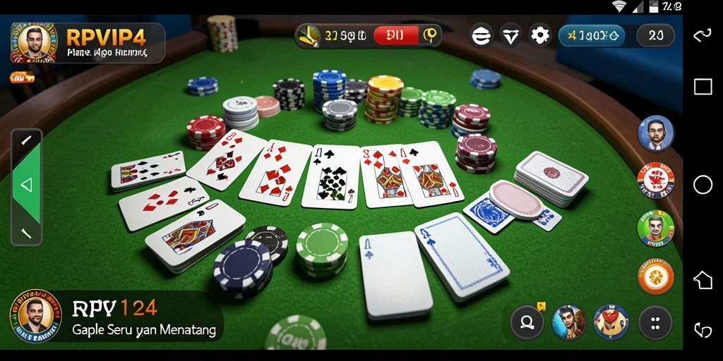 Screenshot utama RPVIP4 menampilkan gameplay Gaple yang seru.