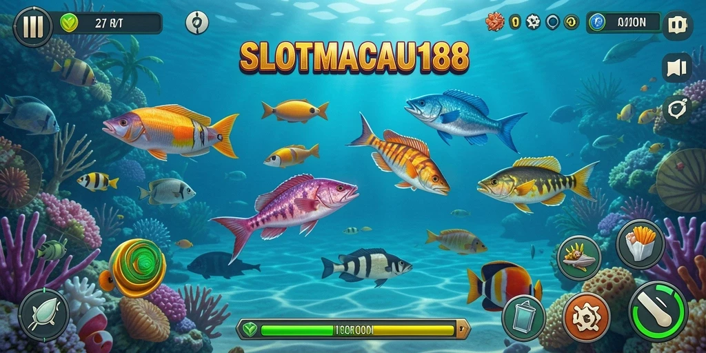 Gameplay menarik dengan aksi menembak ikan di SLOTMACAU188.
