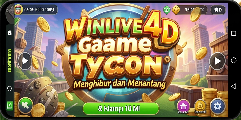 Screenshot gameplay WINLIVE4D yang menunjukkan momen manajemen bisnis yang mendebarkan.